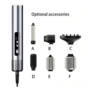 Multifunctional Salon Equipment High Quality LED Straightening Curler Multistyler Hair Dryer Set 6 in 1 Hair Styler