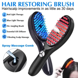 NEW Custom Multi Functional Massage Spray Comb Scalp Brush with Self Cleaning Anti static Hair Care Tools Scalp Massager