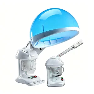 Nano Mist Ozone Hair Facial Steamer Double Headed Deep Conditioning Spray Device for Hair Care Skin Rejuvenation