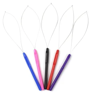 Nano Ring Pulling Needle Loop Threader Hair Extension Tool Red Color for Hair Extension Tools