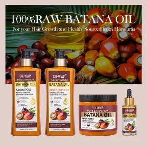 Natural Batana Oil Shampoo Conditioner Hair Mask Set Sulfate Free Anti Dandruff for Scalp Health and Damaged Hair Repair