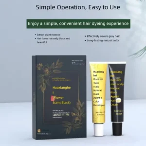 Natural Black Semi Permanent Hair Dye Pomade Plant Extract Essence Covers Gray Hair Pleasant Fragrance Ammonia Free Easy