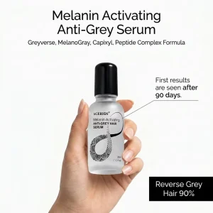 Natural Gray Hair Reversal Serum White Hair to Black Treatment with Biomimetic Peptides Dye Free & Non Greasy