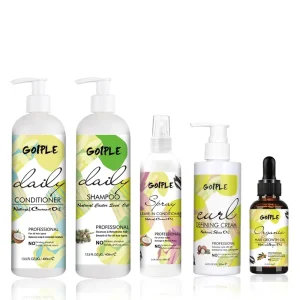 Natural Hair Loss Care Products Hair Growth Argan Oil Curl Defining Cream for Women Hair Shampoo and Leave In Conditioner Set
