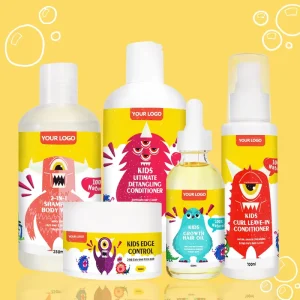 Natural Kids Baby Hair Care and Styling Product Hair Growth Oil Shampoo and Body Wash Leave In Conditioner Edge Control Children Set
