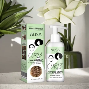 Natural Organic Herbal Moisturizing Curl Defining Cream for Dry Curly Hair, Frizz Control