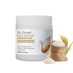 Natural Rice Hair Mask with Organic Rice Water Extract and Amino Acids for Daily Nourishing Hair Care