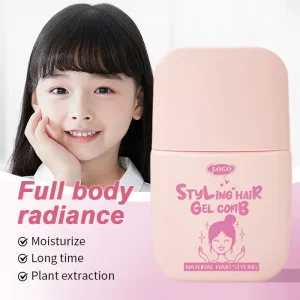 Natural Styling Hair Gel Comb Long Lasting Fluffy Voluminous Anti Frizz Smooth Shiny Lightweight Non Greasy for Men Women Kids