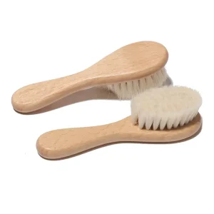 Natural Wood Baby Hair Brush Kids Massage Hair Brush Wooden Mini Hairbrush Comb