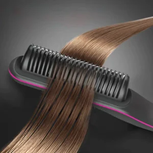 Negative Ion Hair Straightener 2 In1 Professional Quick Heated Electric Hot Comb Hair Straightener