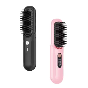 Negative Ion Hot Comb Hair Straightener Electric Hot-Air Brushes Cordless Hair Straightener Brush