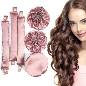 New Design Custom Heatless Hair Curler Curling Rod Ribbon Silk Curls Wrapped Soft Silk Hair Rollers for Sleep