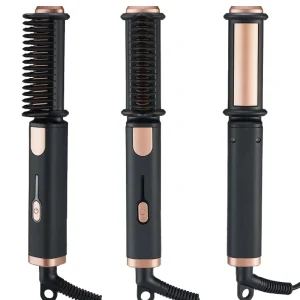 New Portable Hair Straightening Brush Hair Flat Iron Comb for Travel Home Salon