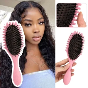 New Premium Private Label Eco Friendly Curl Defining Brush Curly Hair Brush Boar Bristle Styling Hairbrush for Detangling