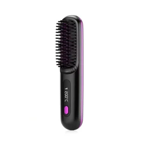 New Rechargeable Mini Hair Brush Wireless Hair Straightening Tool Household Anion Comb for Travel