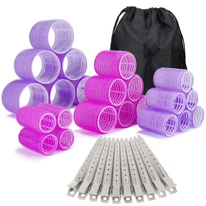 No Heat Self-Adhesive Hair Rollers Set Plastic Self Grip Holding DIY Hairdressing Curl Hair Roller Tool Hair Curler