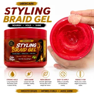 Non Flaking Twist Gel Braid Control Gel Olive Hair Finishing Gel Strong Hold Hair Braid Gel for Edges