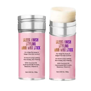 Non Greasy Sleek Finish Styling Hair Wax Stick Flyaway Edge Control Pomade for Curly Kinky Wavy Frizzy Wig with Avocado Protein