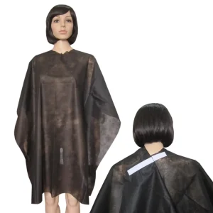 Non Woven Hair Cutting Cape White for Salon Shop Disposable PE Plastic Cutting Cape with Neck Ties