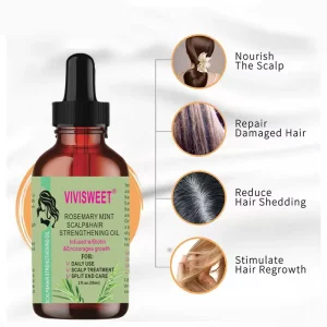 Nourishing Scalp & Hair Treatment Oil Rosemary Mint Essential Oil Herbal Moisturizing & Smoothing Hair Growth Oil