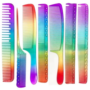Novel Design rainbow Combing Hair Comb. New Model with Scale and Transparent Hair Styling Comb Suitable for Hair Salons