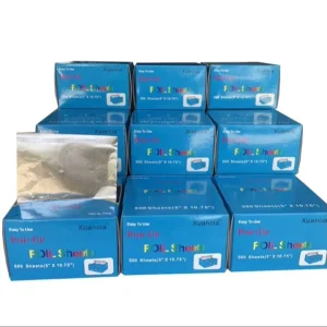 OEM 500 Sheet 5×11 Inch Soft Pre-Cut Embossed Silver Hair Foil Highlighting Food Grade for Salon Use