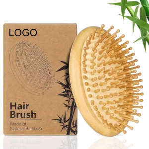 OEM Bamboo Hair Brush for Hair Growth Natural Bamboo Scalp Massager for Women Men Travel Friendly Design Wooden Scalp Massager