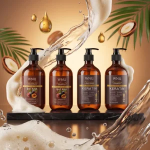 OEM Batana Oil Keratin Fluffy Concentrated Shampoo Conditioner Set 500ml Refreshing Unisex Hair Care Glycerin Argan Oil