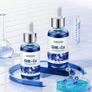 OEM Blue Copper Peptide Hair Growth Serum Stimulates Follicles Fades Shedding GHK-CU Hair Serum