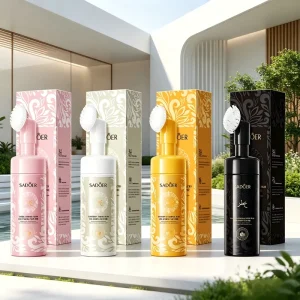 OEM Custom Bamboo Charcoal Facial Foam Cleanser Oil Control Hydrating Gentle Rose Face Wash Camellia Amino Acid Cleansing Mousse