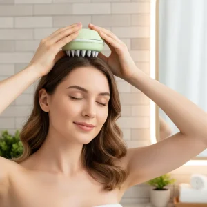 OEM Custom Scalp Massager Brush Cute Macaroon Design 24 Silicone Nodes Head Massage Tool Relaxation Hair Care Device