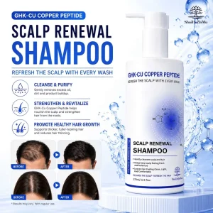 OEM GHK Cu Blue Copper Peptide Shampoo Biotin Biota Orientalis Leaf Extract Hair Follicle Activating Anti Hair Loss Hair Shampoo
