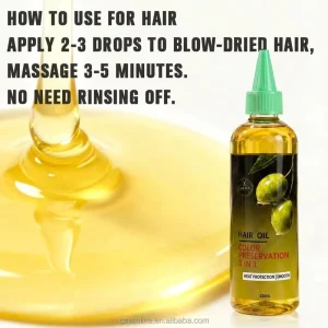 OEM Hair Care Essence Multi Purpose Hair Care Own Brand Olive Oil Nourishing Hair Heat Resistant Color Protection Oil