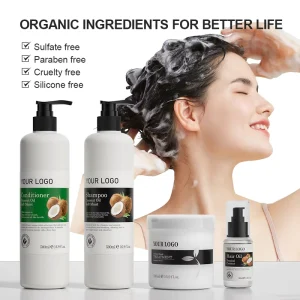 OEM Hair Care Kit Sulfate Free Natural Biotin Argan Oil Coconut Anti Hair Loss Hair Growth Shampoo and Conditioner Set