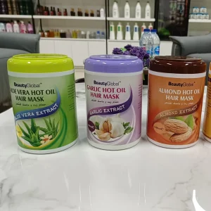 OEM Honey Garlic Aloe Vera Almond Argan Hot Oil Nourish Hair Treatment Deep Penetrate Hair Fiber Hair Mask