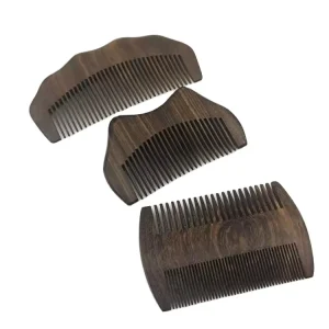 OEM Natural Wooden Mens Antistatic Beard Hair Sandalwood Comb