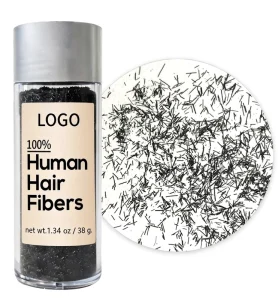 OEM ODM 100% Human Hair Fibers Powder Spray Volume Thickening Natural Keratin Hair Loss Prevention Real Hair Building Fibers
