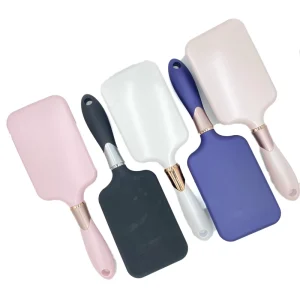 OEM ODM Custom Logo & Color Square Paddle Hairbrush with Nylon Bristle Air Cushion for Home Salon Hair Care & Massage