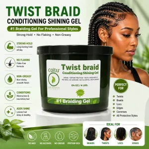 OEM ODM Non Greasy Hair Twist Gel Defines Curls 64oz Edge Control Gel Smooth Edges Braid Control Gel for Knotted Hair