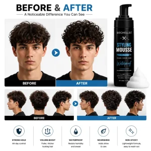 OEM ODM Organic Barber Hair Mousse Styling Foam Volumizing Strong Hold Anti Frizz Private Label Hair Styling Products MOQ