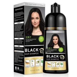 OEM Private Label Black Hair Dye Permanent Herbal Hair Color Natural Shampoo Grey Hair Coverage and Beard for Women and Men