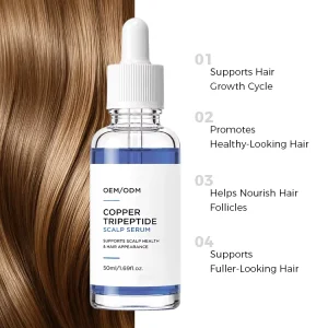OEM Private Label Copper Peptide Liquid Hair Growth Repair Serum Hair Loss Prevention Scalp Nourishing Hair Density for Normal