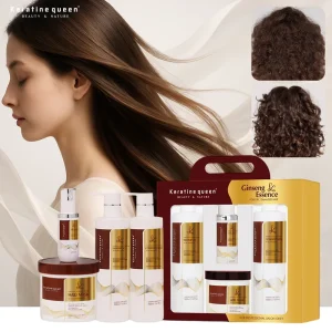 OEM Private Label Customizable 4 in 1 White Gold Ginseng Hair Treatment Kit Keratin Anti-Dandruff Scalp Care ODM
