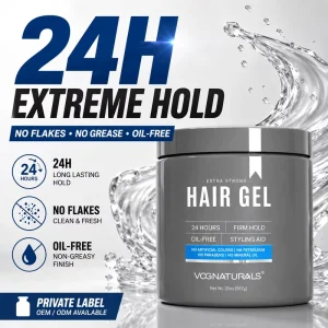 OEM Private Label Hair Styling Gel for Women Men Moisturizing Strong Hold Alcohol free Texturizing Hair Lasting Gel