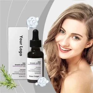 OEM Private Label Organic Hair Serum 18% Active Complex Nourishes Scalp Supports Hair Density Shine for Dry Hair 30ml Glass