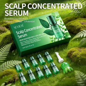 OEM Scalp Care Serum 50ml Herbal Serum Anti Loss Hair Repair Scalp Strengthening Hair Serum Ampoule with Powder