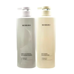 OEMM ODM Private Label Anti Dandruff Keratin Natural Amino Acid Shampoo and Cream Conditioner Set for Damaged Hair Repair 4c MOQ