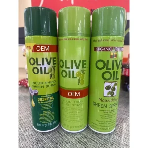 Olive Hair Spray Coconut Smooth Shiny Lightweight Treatment Essential Oils Frizz Control Hydrating Moisturizing Hair Oil