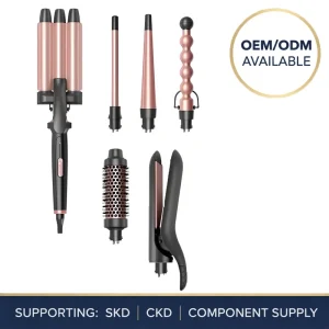 One Stop Service 6 in 1 OEM Personal Care Appliance Tourmaline Hair Styling Tools PTC Heater Hair Curler Straightener Irons