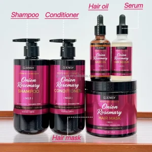 Onion Rosemary Biotin Caffeine Keratin Sulfate Free Organic Vegan Hair Growth Anti Dandruff Hair Shampoo Set